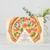 Pizza Party Anniversaire Invitation (Debout devant)