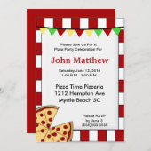 Pizza Party Anniversaire Invitation (Devant / Derrière)
