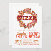 Pizza Party Anniversaire Invitation (Devant / Derrière)