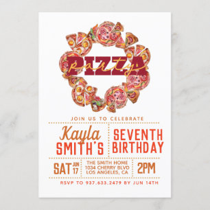 Pizza Party Anniversaire Invitation