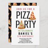 Pizza Party Anniversaire Invitation (Devant / Derrière)