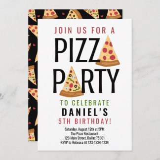 Pizza Party Anniversaire Invitation