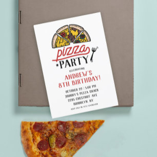 Pizza Party Anniversaire Invitation