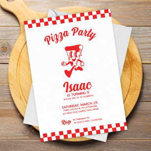 Pizza Party Anniversaire Invitation