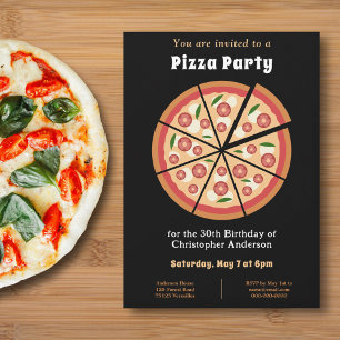 Pizza Party Anniversaire Invitation