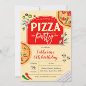 Pizza Party Anniversaire Invitation (Devant)