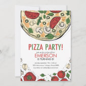 Pizza Party Anniversaire Invitation (Devant)