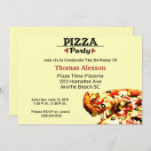 Pizza Party Anniversaire Invitation (Devant / Derrière)
