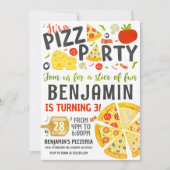 Pizza Party Anniversaire Invitation (Devant)