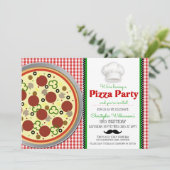 Pizza Party Anniversaire Invitation (Debout devant)