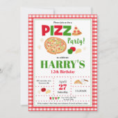 Pizza Party Anniversaire Invitation Garçons Restau (Devant)