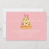 Pizza Party Anniversaire Invitation Girls Cute Piz (Dos)