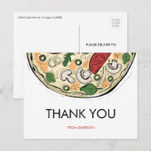 Pizza Party Birthday Dank je Briefkaart (Voorkant / Achterkant)