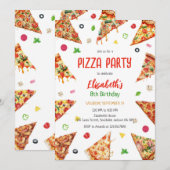 Pizza Party Birthday Invitation (Devant / Derrière)