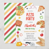 Pizza Party Birthday Invitation (Devant / Derrière)