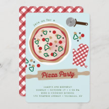 Pizza Party Birthday Invitation