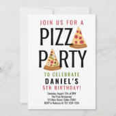 Pizza Party Birthday Invitation Kaart (Voorkant)