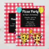 Pizza Party Birthday Kaart (Voorkant / Achterkant)