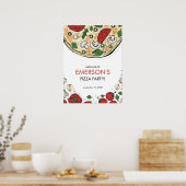 Pizza Party Birthday Welcome Poster (Cuisine)
