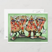 Pizza Party Briefkaart (Voorkant / Achterkant)