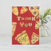 Pizza Party Carte de remerciements (Debout devant)