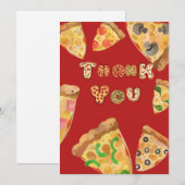 Pizza Party Carte de remerciements (Devant / Derrière)
