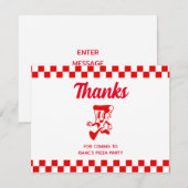 Pizza Party Carte de remerciements plat (Devant / Derrière)