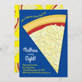 Pizza Party Cheese Pizza Slice Kaart (Voorkant / Achterkant)