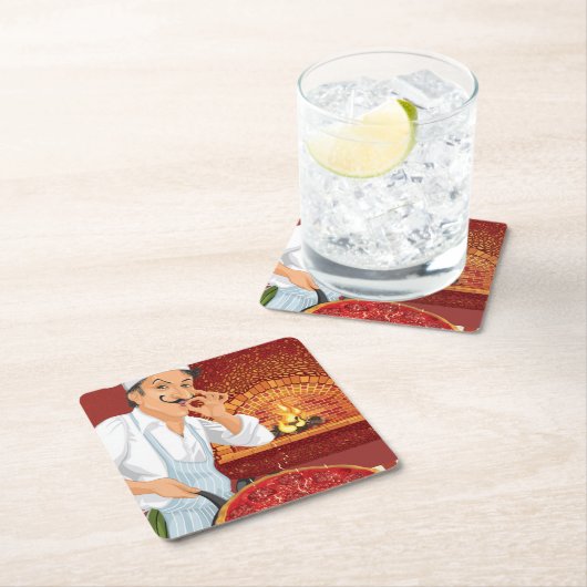 Pizza Party Chef Papier Onderzetter - SRF (Insitu)