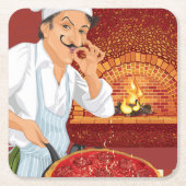 Pizza Party Chef Papier Onderzetter - SRF (Voorkant)