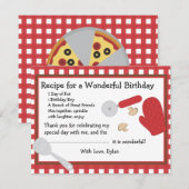 Pizza Party Dank je wel Bedankkaart (Voorkant / Achterkant)