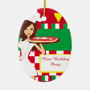 Pizza Party Decoration Keramisch Ornament