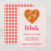 Pizza Party Details Card | Hart Pizza Rood Geruit