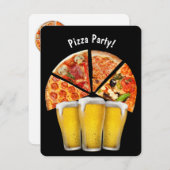 Pizza Party en Bier Uitnodiging (Voorkant / Achterkant)