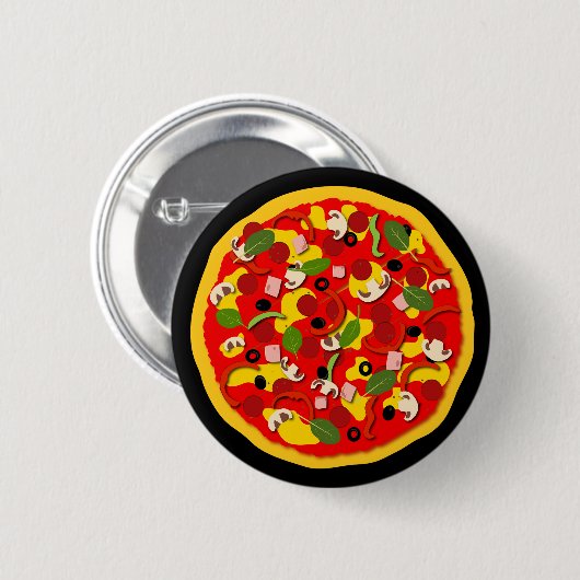 Pizza Party Favor Ronde Button 5,7 Cm (Voorkant /achterkant)
