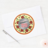Pizza Party Favoriser les autocollants Merci (Enveloppe)