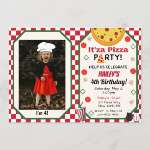 Pizza Party Foto uitnodiging