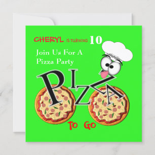 Pizza Party Fun Modern Kaart