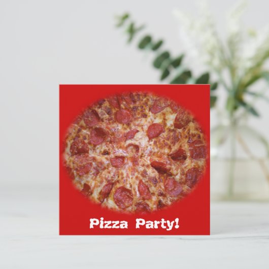 Pizza Party Heure Invitation (Debout devant)