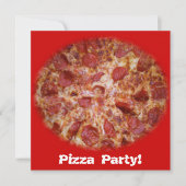 Pizza Party Heure Invitation (Devant)