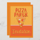 Pizza Party Invitation Aankondiging (Voorkant / Achterkant)
