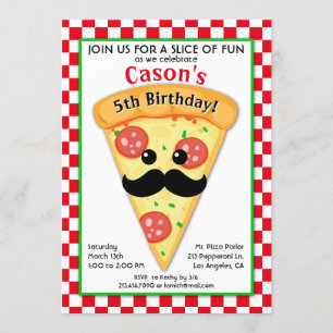 Pizza Party Invitation anniversaire de l'enfant