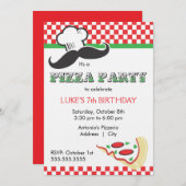 Pizza Party Invitation Kaart (Voorkant / Achterkant)