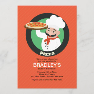 Pizza Party Invitation Kaart