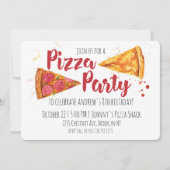 Pizza Party Invitation Kaart (Voorkant)