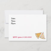 Pizza Party Invitation Kaart (Achterkant)