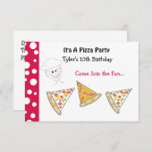 Pizza Party Invitation Kaart (Voorkant / Achterkant)