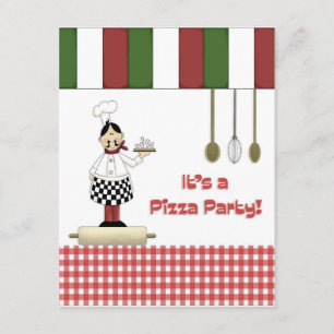 Pizza Party Invitation Kaart