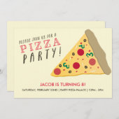 Pizza Party Invitation Kaart (Voorkant / Achterkant)