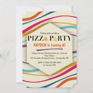 Pizza Party Invitation Kaart